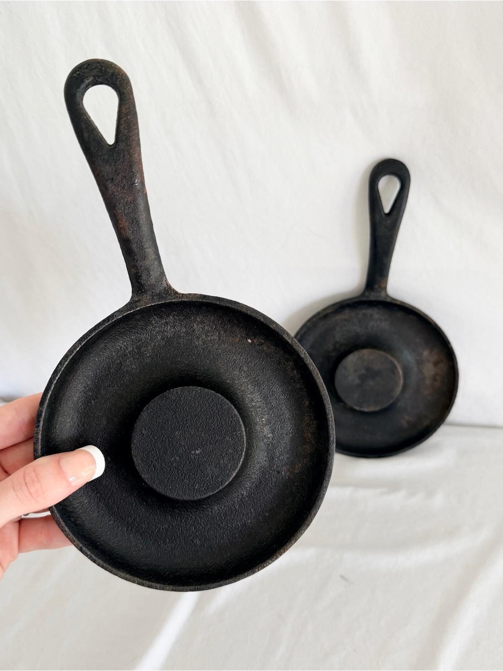 Set of 2 Cast Iron Donut Skillets